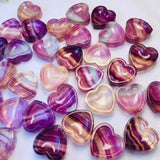 Natural Rainbow Fluorite Heart Bowl Home Decoration
