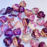 Natural Rainbow Fluorite Heart Bowl Home Decoration