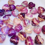 Natural Rainbow Fluorite Heart Bowl Home Decoration