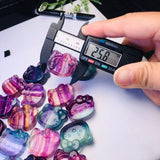 1 Pc Rainbow Fluorite KT Cat Bowl Home Decor Crystal Healing Stone Gift