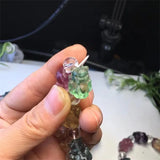 Rainbow Fluorite Nine-Tailed Fox Bracelet - Crystal Healing Stone Jewelry