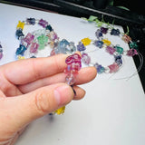 Rainbow Fluorite Rabbit Bracelet Reiki Healing Stone Jewelry