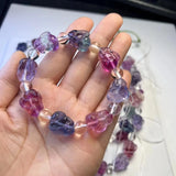 Fengbaowu Natural Rainbow Fluorite Rabbit Bracelet Crystal Reiki Healing Stone