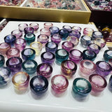 Rainbow Fluorite Round Bowl Crystal Healing Stone