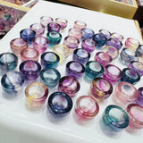Rainbow Fluorite Round Bowl Crystal Healing Stone