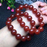 Red Agate Carnelian Bracelet Round Bead Crystal Healing Stone