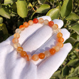 Natural Red Carnelian Agate Bracelet Round Beads Crystal Healing Stone