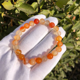 Natural Red Carnelian Agate Bracelet Round Beads Crystal Healing Stone