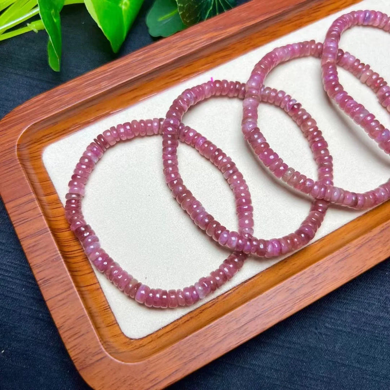 Natural Red Gem Tourmaline Elbaite Bracelet Crystal Healing Stone Jewelry
