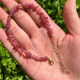 Natural Red Gem Tourmaline Elbaite Bracelet Round Beads Crystal Healing Stone
