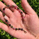 Natural Red Gem Tourmaline Elbaite Bracelet Round Beads Crystal Healing Stone