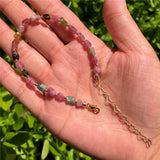 Natural Red Gem Tourmaline Elbaite Bracelet Round Beads Crystal Healing Stone