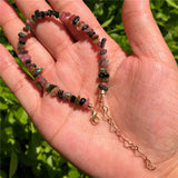 Natural Red Gem Tourmaline Elbaite Bracelet Round Beads Crystal Healing Stone