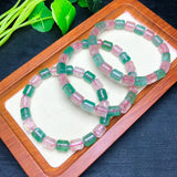 Fengbaowu Strawberry Quartz Barrel Bead Bracelet