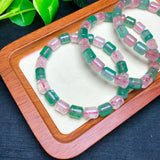 Fengbaowu Strawberry Quartz Barrel Bead Bracelet