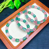 Fengbaowu Strawberry Quartz Barrel Bead Bracelet