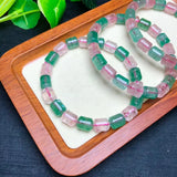 Fengbaowu Strawberry Quartz Barrel Bead Bracelet