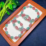 Red Green Strawberry Quartz Cube Bracelet Crystal Healing Stone Jewelry
