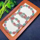 Red Green Strawberry Quartz Cube Bracelet Crystal Healing Stone Jewelry