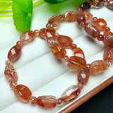 Natural Red Hematoid Quartz Bracelet Faceted Beads Crystal Reiki Healing