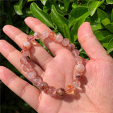 Natural Red Hematoid Quartz Bracelet Crystal Healing Stone Jewelry