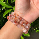 Natural Red Hematoid Quartz Bracelet Crystal Healing Stone Jewelry