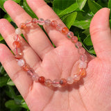 Natural Red Hematoid Quartz Bracelet Crystal Healing Stone Jewelry