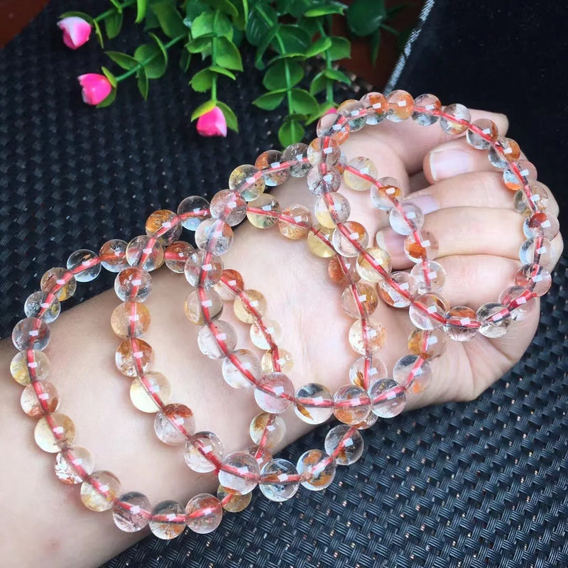 Red Hematoid Quartz Bracelet Crystal Reiki Healing Stone