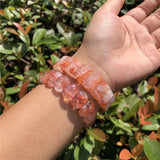 Fengbaowu Hematoid Quartz Bracelet Beads Jewelry Gift Women