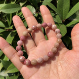 Red Serpenggiante Rhodonite Bracelet 128 Faceted Bead Crystal Reiki Healing