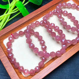 Natural Red Strawberry Quartz Bracelet Faceted Bead Crystal Reiki Healing
