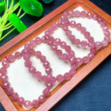 Natural Red Strawberry Quartz Bracelet Faceted Bead Crystal Reiki Healing