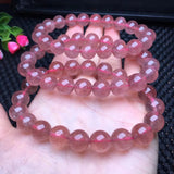 Natural Red Strawberry Quartz Bracelet Crystal Healing Stone Women Jewelry
