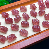 1 Pc Fengbaowu Red Strawberry Quartz Rabbit Bracelet Pendant DIY Jewelry