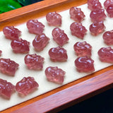 1 Pc Fengbaowu Red Strawberry Quartz Rabbit Bracelet Pendant DIY Jewelry