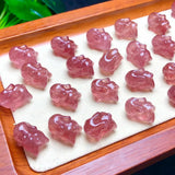1 Pc Fengbaowu Red Strawberry Quartz Rabbit Bracelet Pendant DIY Jewelry