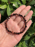 Red Tiger Eye Bracelet Diamond Shape Faceted Beads Crystal Healing Stone Jewelry