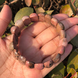Natural Rhodonite Bracelet Crystal Healing Stone Women Jewelry Gift