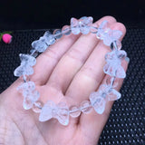 Fengbaowu Natural Rock Quartz Bowknot Bracelet Crystal Reiki Healing
