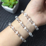 Natural Rock Quartz Bracelet Rice Shape Beads Crystal Healing Stone Jewelry