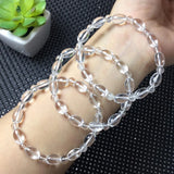 Natural Rock Quartz Bracelet Rice Shape Beads Crystal Healing Stone Jewelry