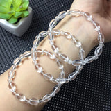 Natural Rock Quartz Bracelet Rice Shape Beads Crystal Healing Stone Jewelry