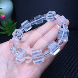 Rock Quartz Cube Bracelet Crystal Reiki Healing Stone Gift