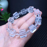 Rock Quartz Cube Bracelet Crystal Reiki Healing Stone Gift