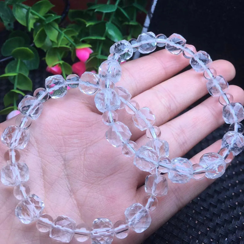 Fengbaowu Rock Quartz Cube Bracelet Crystal Reiki Healing Stone Gift