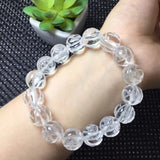 Natural Rock Quartz Rose Flower Bracelet Crystal Healing Stone Jewelry