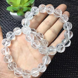 Natural Rock Quartz Rose Flower Bracelet Crystal Healing Stone Jewelry