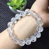 Natural Rock Quartz Rose Flower Bracelet Crystal Healing Stone Jewelry