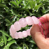 Rose Quartz Faceted Bead Bangle Crystal Healing Bracelet