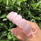 Rose Quartz Faceted Bead Bangle Crystal Healing Bracelet